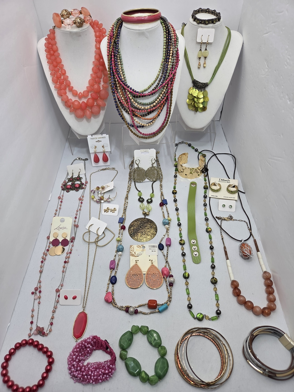 HUGE ​32pc Vintage & Modern Jewelry Lot CHICO'S TALBOTS LIA SOPHIA Necklaces Ear